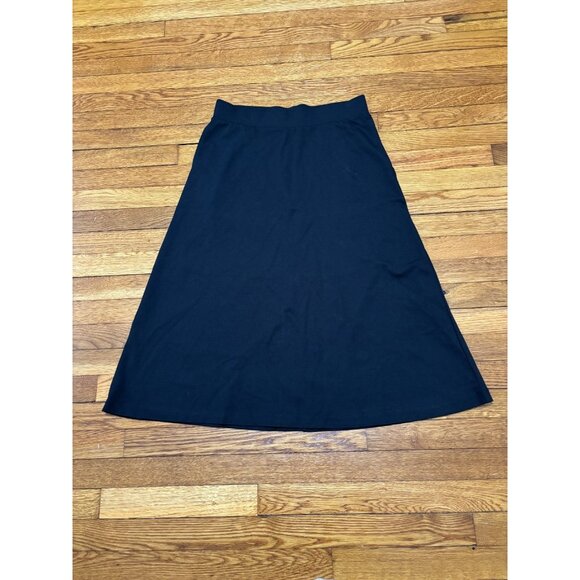 Lands' End Womens Skirt Size Small Pull On Midi Elastic Waist Rayon Pockets - Picture 1 of 5